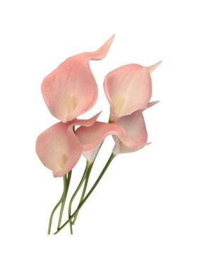 Blush Pink Faux Calla Lily Stems 15 Inch Wedding Artificial Flowers Spring Event